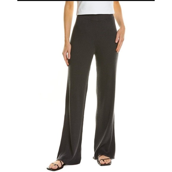 NEW SPLENDID Cashblend Silva Wide Leg Knit‎ Pants Dark Gray Womens XS $168 NWT - Picture 1 of 14